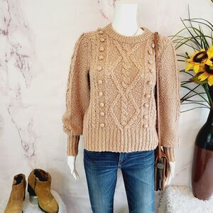 Joie soft and warm knit Joie popcorn accent beige sweater
